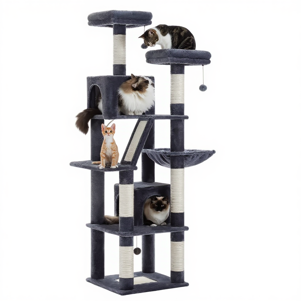 arbre-a-chat-maine-coon-design-180cm-le-refuge-duo-a-doubles-niches-noir